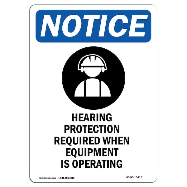 OSHA, Hearing Protection, 5in X 3.5in, 10PK, 3.5" W, 5" H, Portrait, PK10, OS-NS-D-35-V-13415-10PK